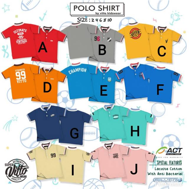  KAOS  POLO ANAK  VITTO  Shopee Indonesia