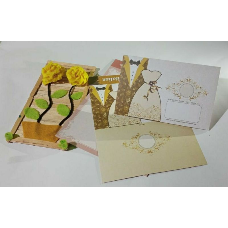 Blanko Blangko Undangan Nikah Pernikahan Kosong Kosongan Motif Cokelat Simple