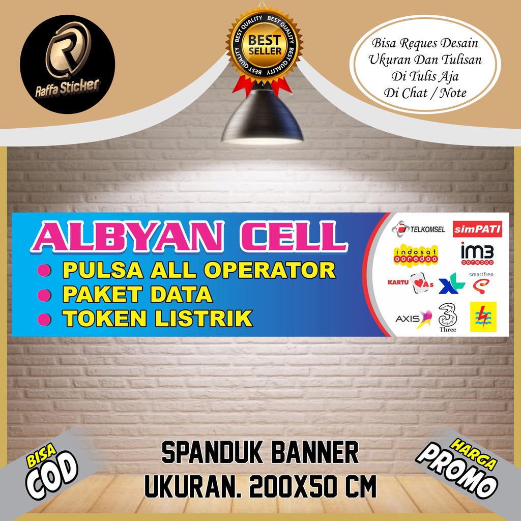 Jual Spanduk Konter Pulsa Cell Seluler Ukuran Banner Konter Pulsa Cell