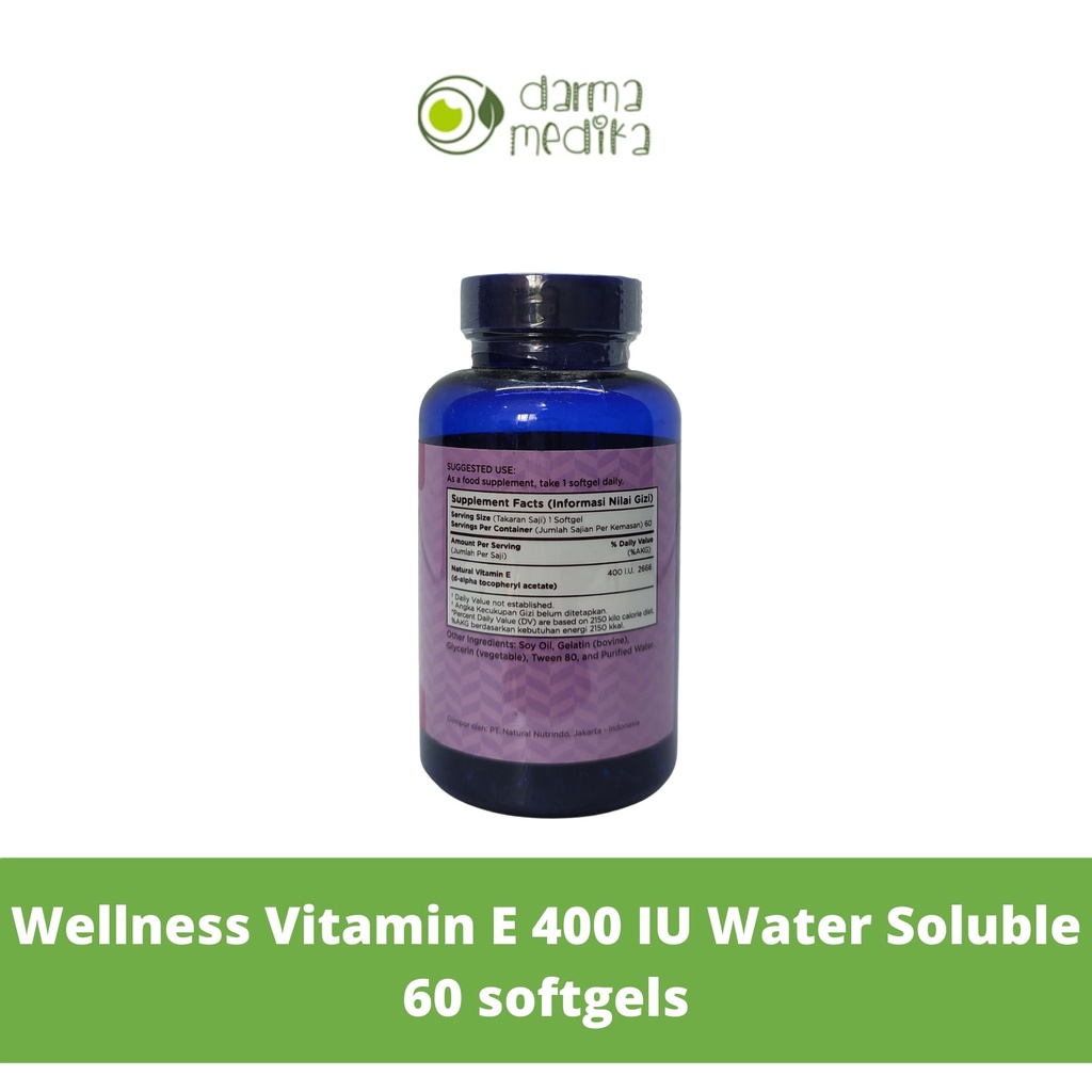 Wellness Vitamin E 400IU 400 IU 60 softgels