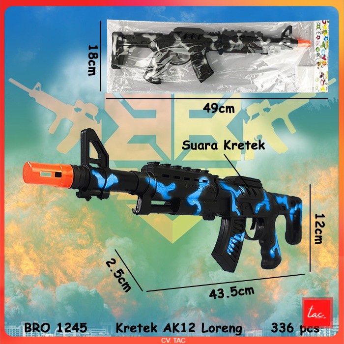 SNI PROMO BRO1241 Pistol MP5 M16 AK12 Shotgun Kretek Krotok Loreng Suara Bunyi Pistol Pistolan Temba