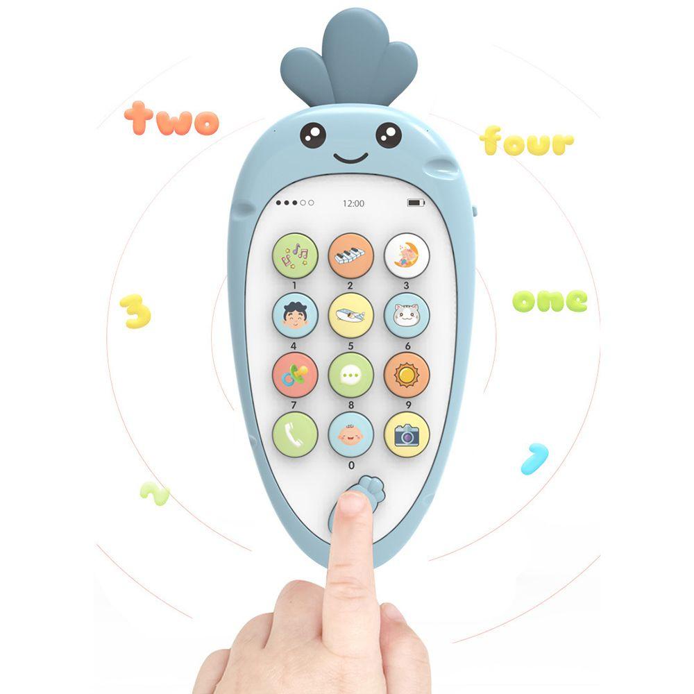 Mainan Teether Bentuk Telepon Motif Bunga Dengan Suara Musik Untuk Bayi