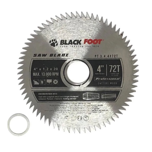 Blackfoot Saw Blade 72 T 4 inch / Mata Circle 4&quot; x 72 T / Mata Potong Gergaji Kayu 4 Inch x 72 T