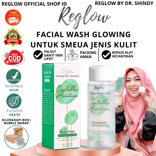 Facial Wash Reglow Skincare Dokter Shindy Untuk Kulit Berminyak Berjerawat Dan Bruntusan Pencerah Wajah Kusam Pembersih Muka Kering Sensitif Penghilang Bruntusan Komedo Milia Reg glow Original Official