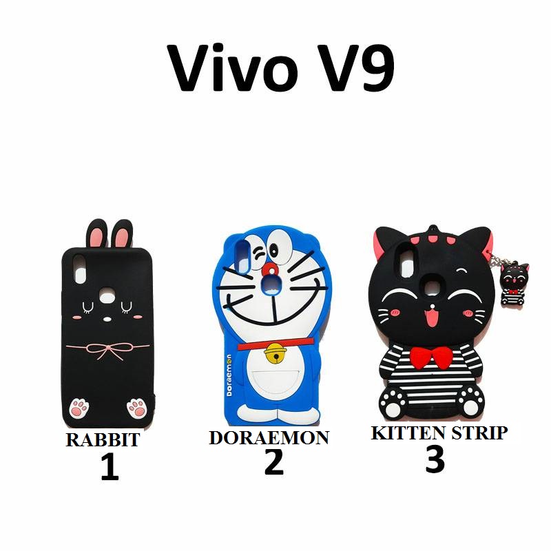 Silikon 3D karakter Boneka Cute VIVO Y53 Y71 V7 V9 V5 Silikon boneka lucu pelindung hp case tebal karet softcase lentur