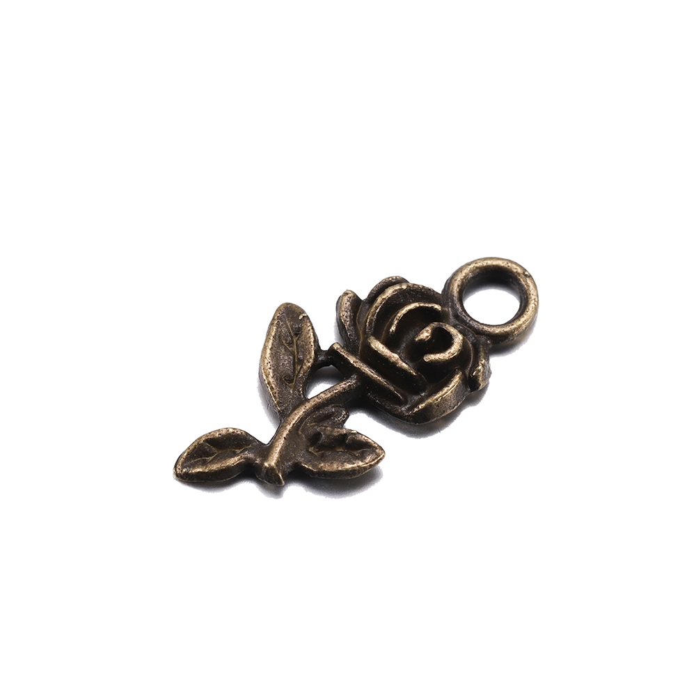 20pcs Tibetan Antique Gold Silver Plated Pendants Charms Flower Rose DIY For Bracelet Necklace Findings Jewelry Makings Supplies