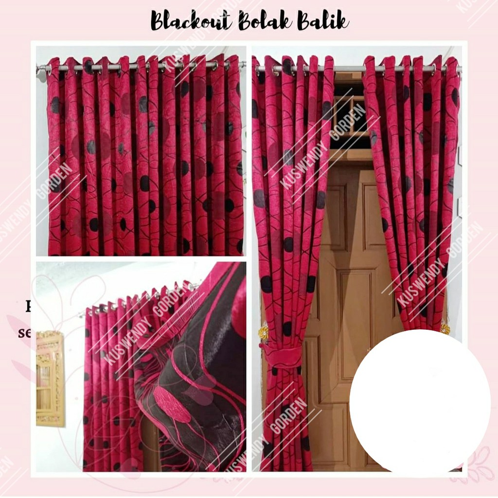 Gorden Blackout Polkadot 200 x 200 cm Tinggi 2 meter Hordeng Jendela Pintu Tirai Minimalis