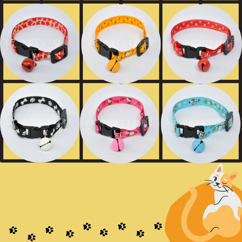 Kalung Kucing Motif Murah Lonceng 1 Bahan Pita | ELYE STORE