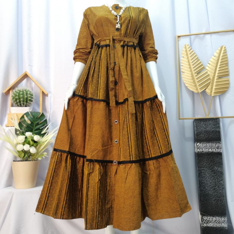 GAMIS LINEN KOTAK KOMBINASI