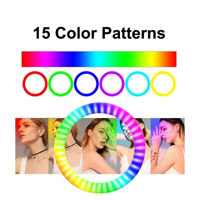 Ring Light RGB 33CM + 1.6M Led Rainbow TRIPOD Video LED TIKTOK