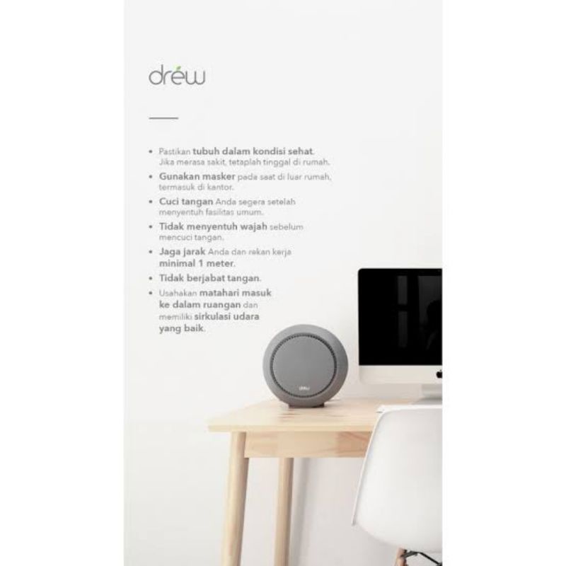 Drew Pure 1 Airpurifier Hepa13 &amp; UV - Drew Air Purifier Pure1 Hepa 13 - Filter Udara Ruangan - Penyaring Udara