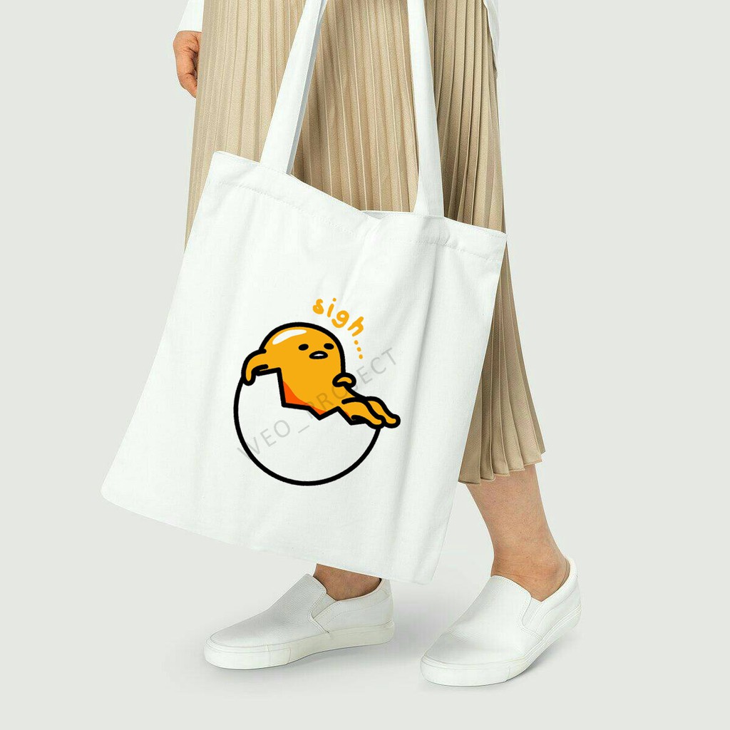 TOTE BAG KANVAS MURAH / TOTE BAG WANITA / TOTE BAG MOTIF GUDETAMA