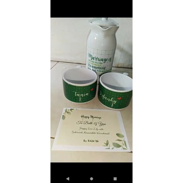 Hampers Pernikahan Kado Pernikahan Unik Set Teko Cangkir Custom Text-Text4