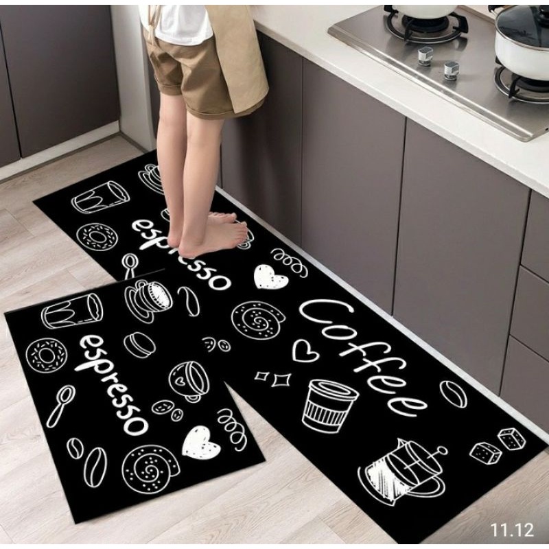 Keset Dapur Anti Slip 2in1 Door Mat Trendy Karpet Dapur 1 Set 2pcs