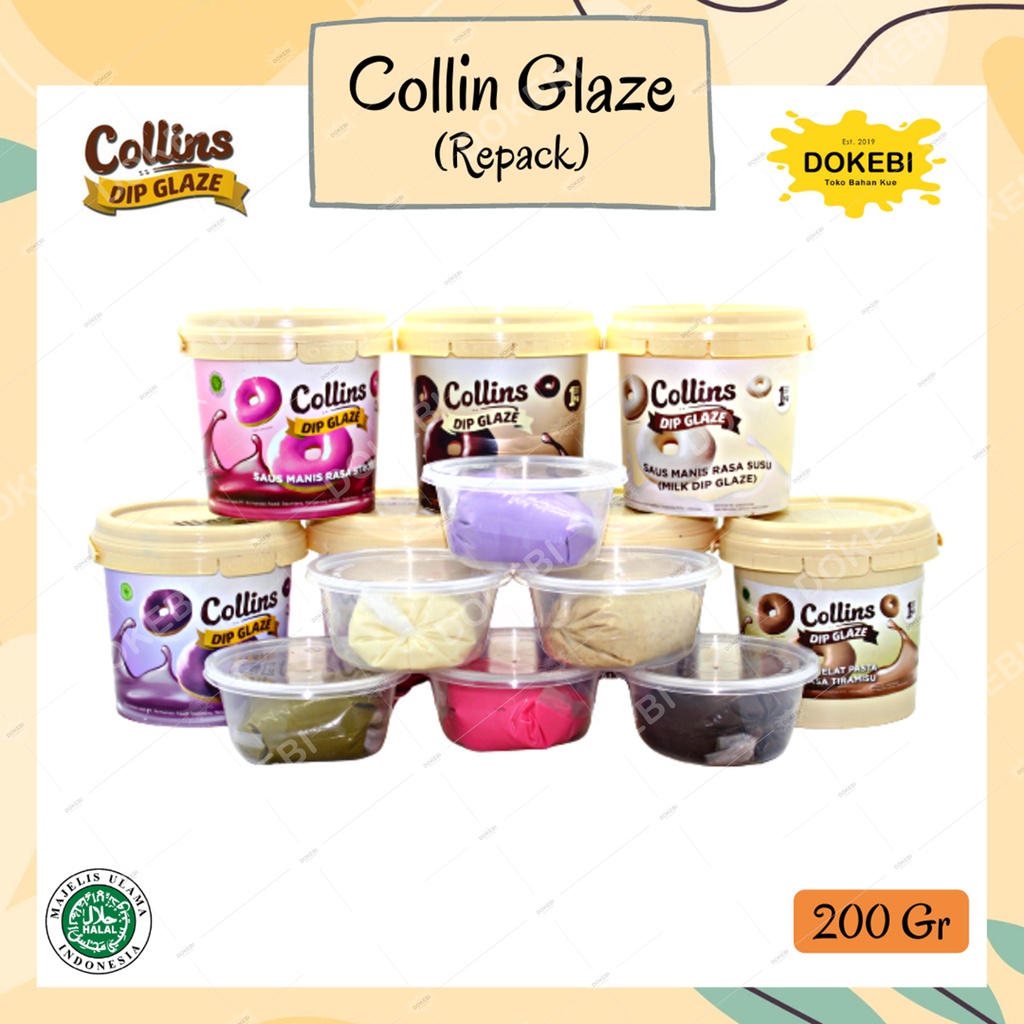 

Collins Dip Glaze 200g - Topping Donat Aneka Rasa - Selai Donut Kue