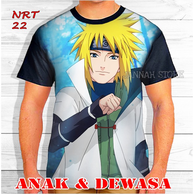 Baju Kaos Anime Naruto Karakter Namikaze Minato 3D Printing