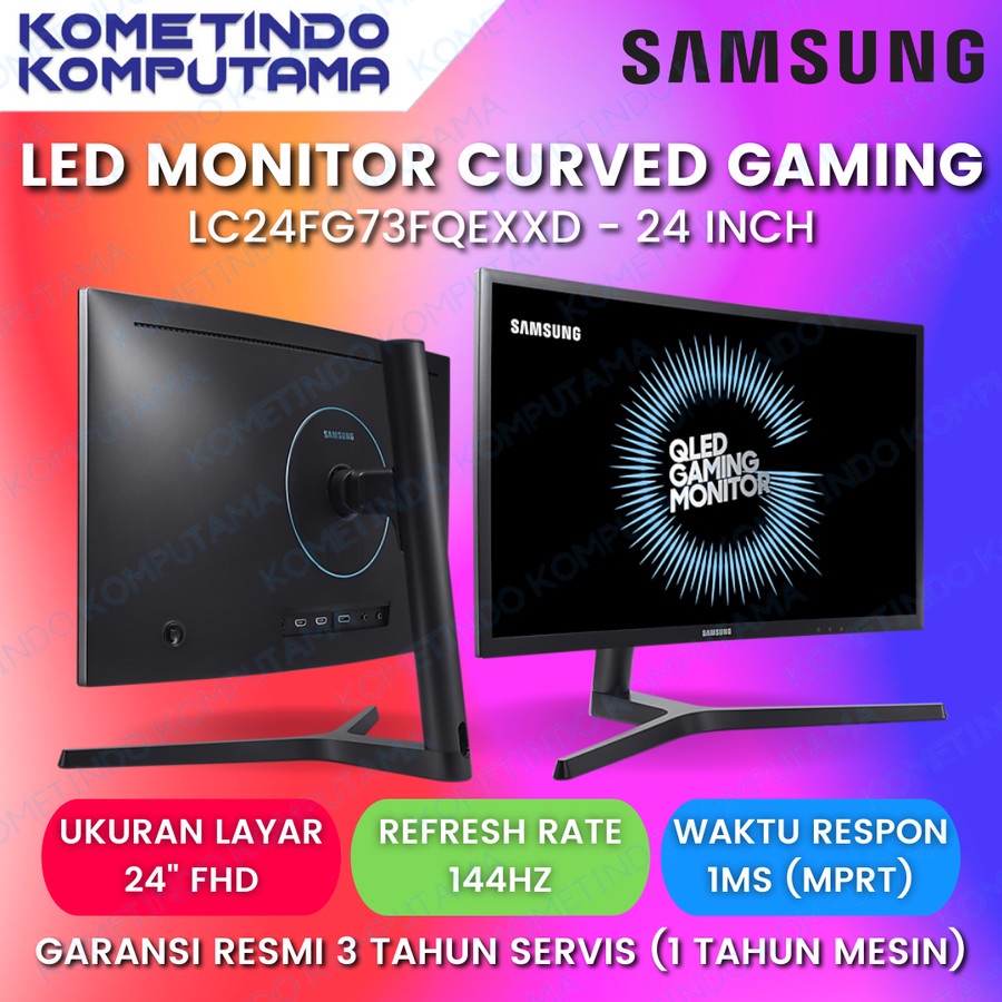 LC24FG73FQEXXD LED Monitor 24&quot; SAMSUNG 24 inch CURVED GAMING MONITOR 144HZ 125% sRGB GARANSI RESMI