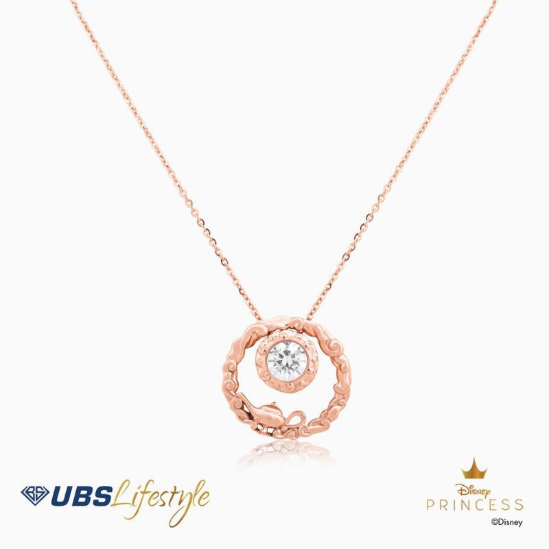 KALUNG EMAS UBS DISNEY PRINCESS JASMINE - 17K ROSE GOLD - KKY0185
