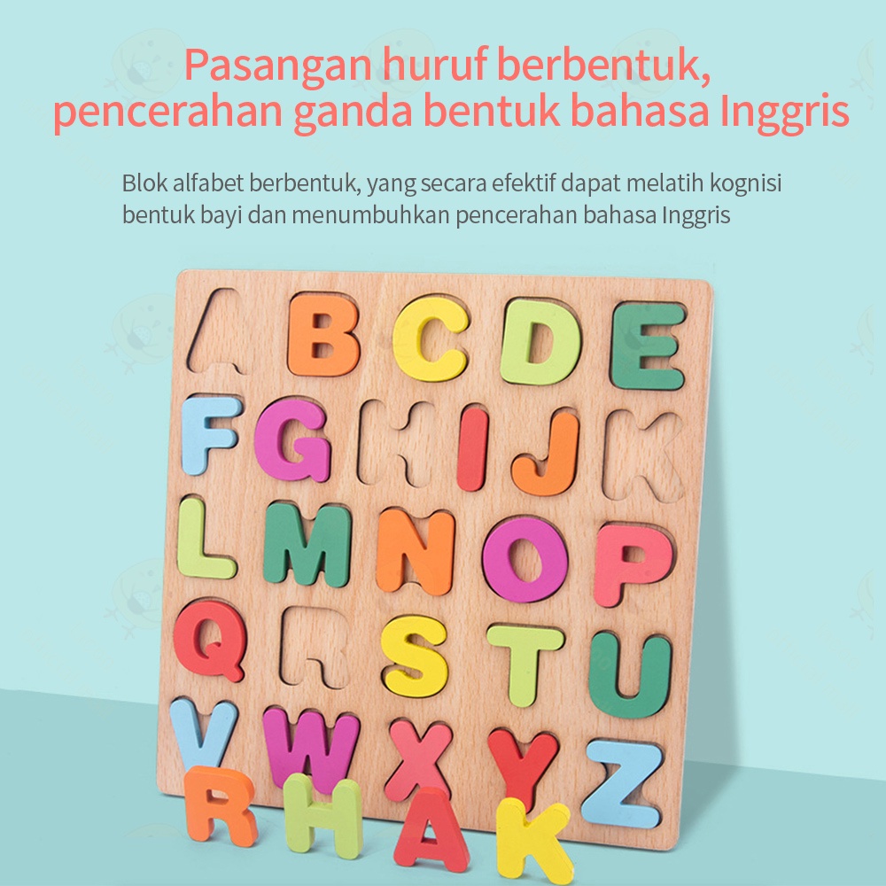 Poney Puzzle kayu mainan edukasi bayi anak 3d Wooden toys Puzzle abc