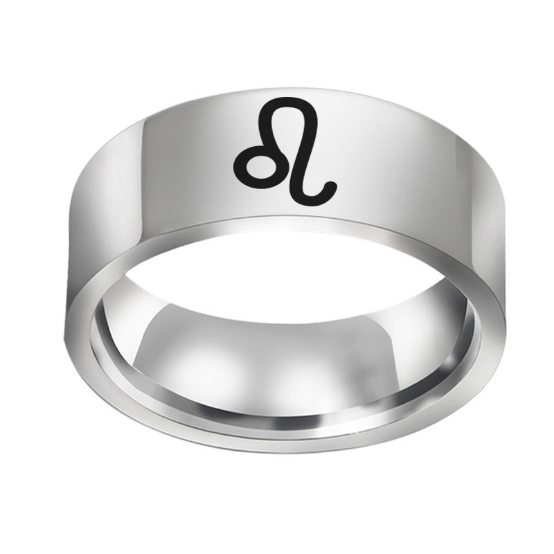 Cincin konstelasi dua belas stainless steel perak Fashion Ring