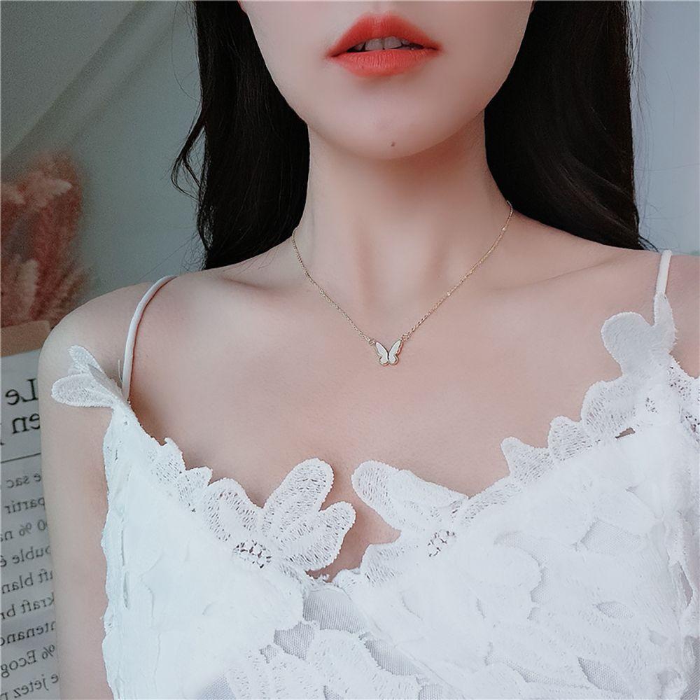 Kalung Choker Desain Bunga Mawar Hati Butterfly Untuk Wanita