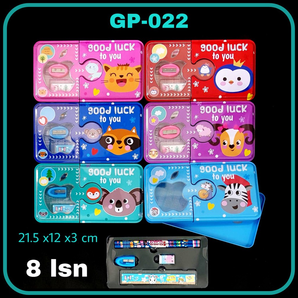 

MJ Kotak Pensil Kaleng Set 2 susun 12x22 / Tempat Pensil / Pencil Case