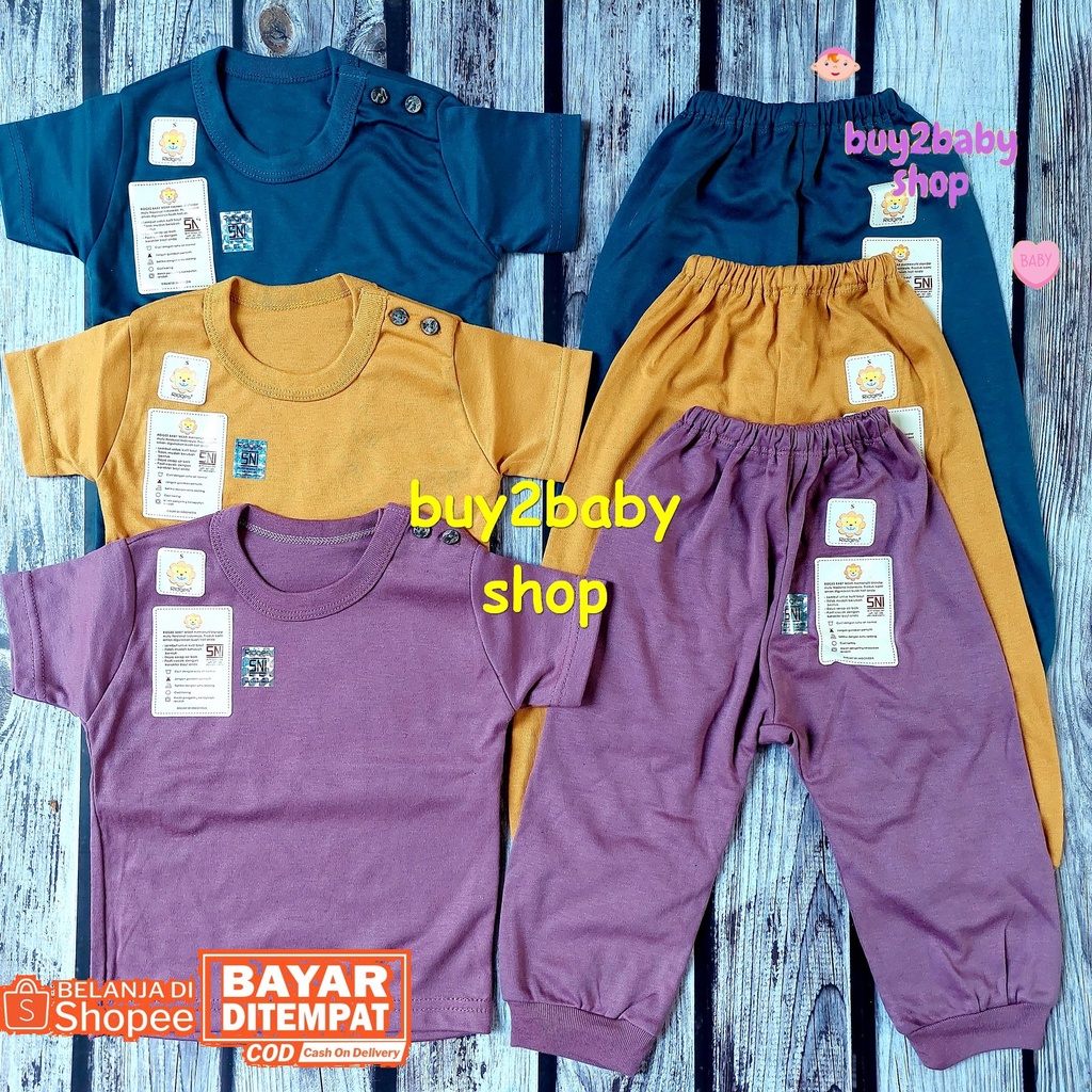 RIDGES baju bayi setelan CPR kaos pendek celana panjang World Color Series 6 BLN-3 THN 3 setelan