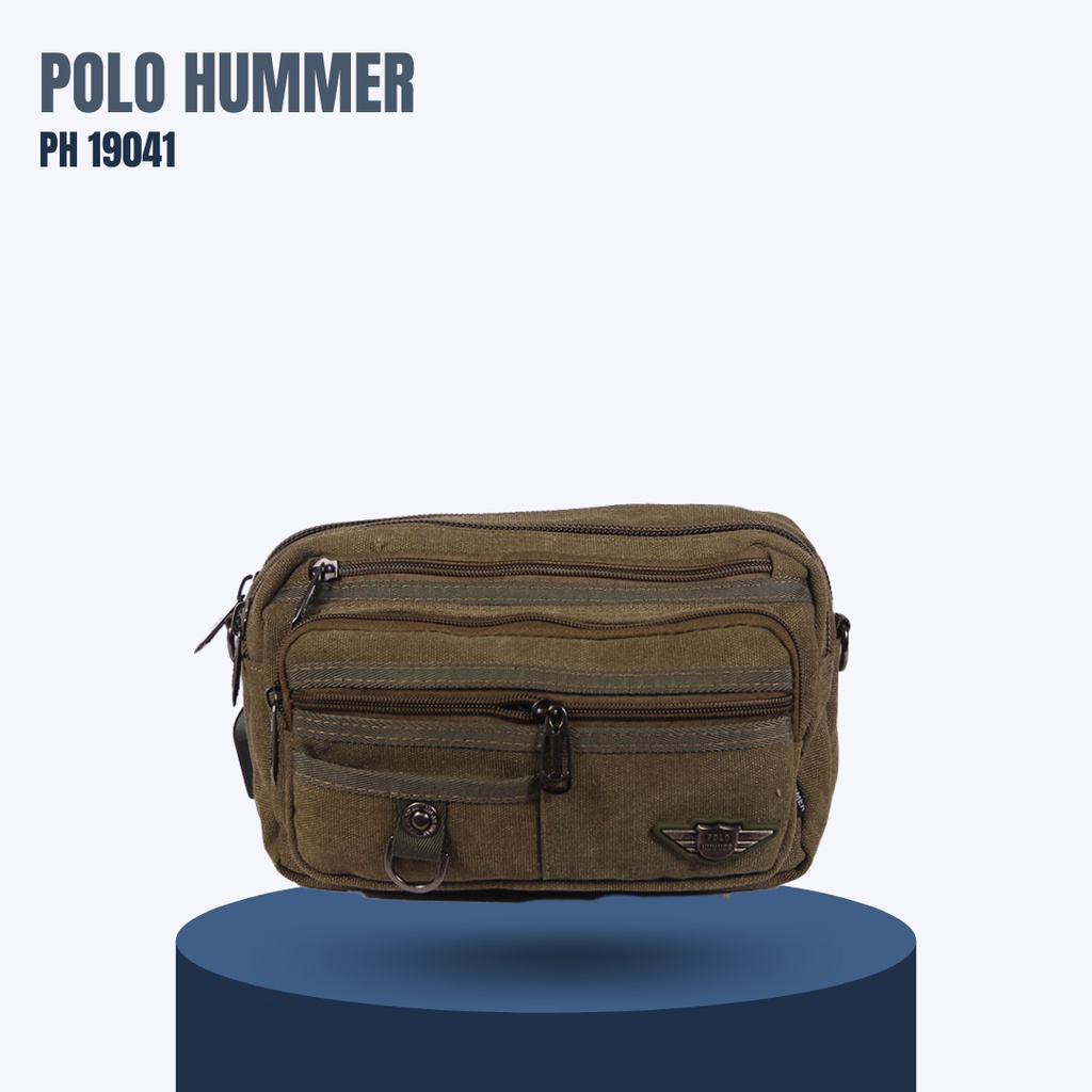 Tas Selempang Kanvas 2in1 bisa jadi Tas Pinggang - Slingbag Waistbag POLO HUMMER