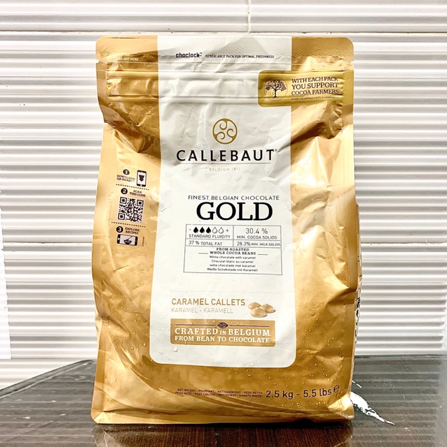 

Callebaut Gold Caramel Chocolate Couverture 30,4% 500 gram
