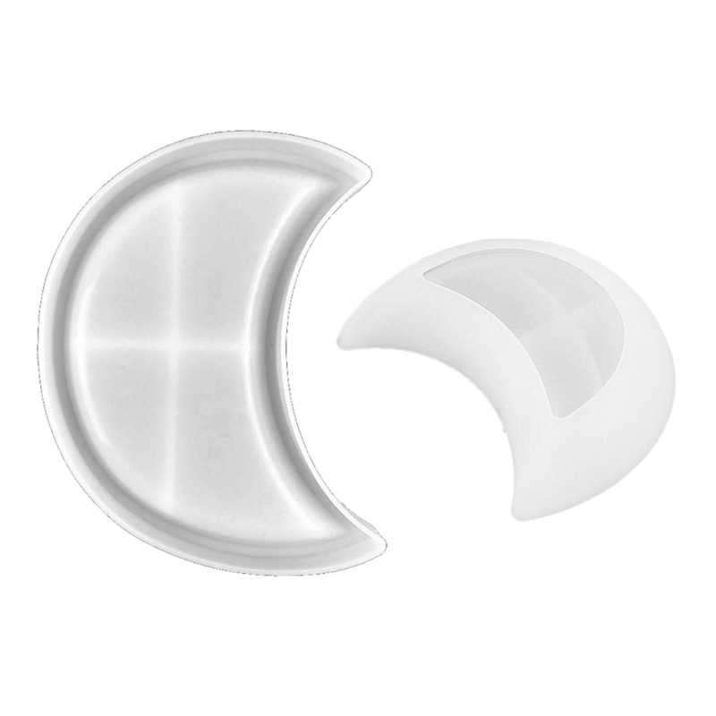 Cetakan Resin Epoksi Handmade Bentuk Bulan Setengah Lingkaran Bahan Silikon Untuk Dekorasi Rumah