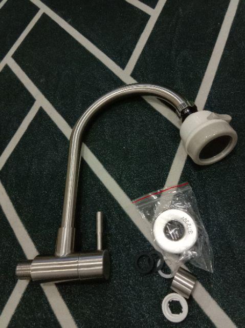 Kran Angsa Keran Air Full Stainless 304 Bak Wastafel Cuci Piring 1/2