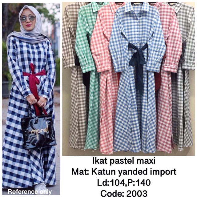 dress muslim/dress kotak kotak