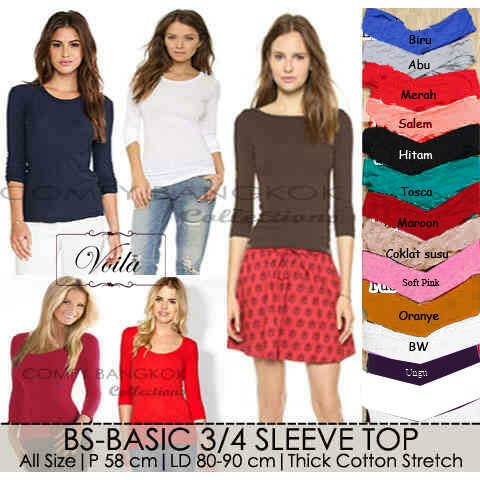 [sabrina basic top] blouse wanita spandek rayon