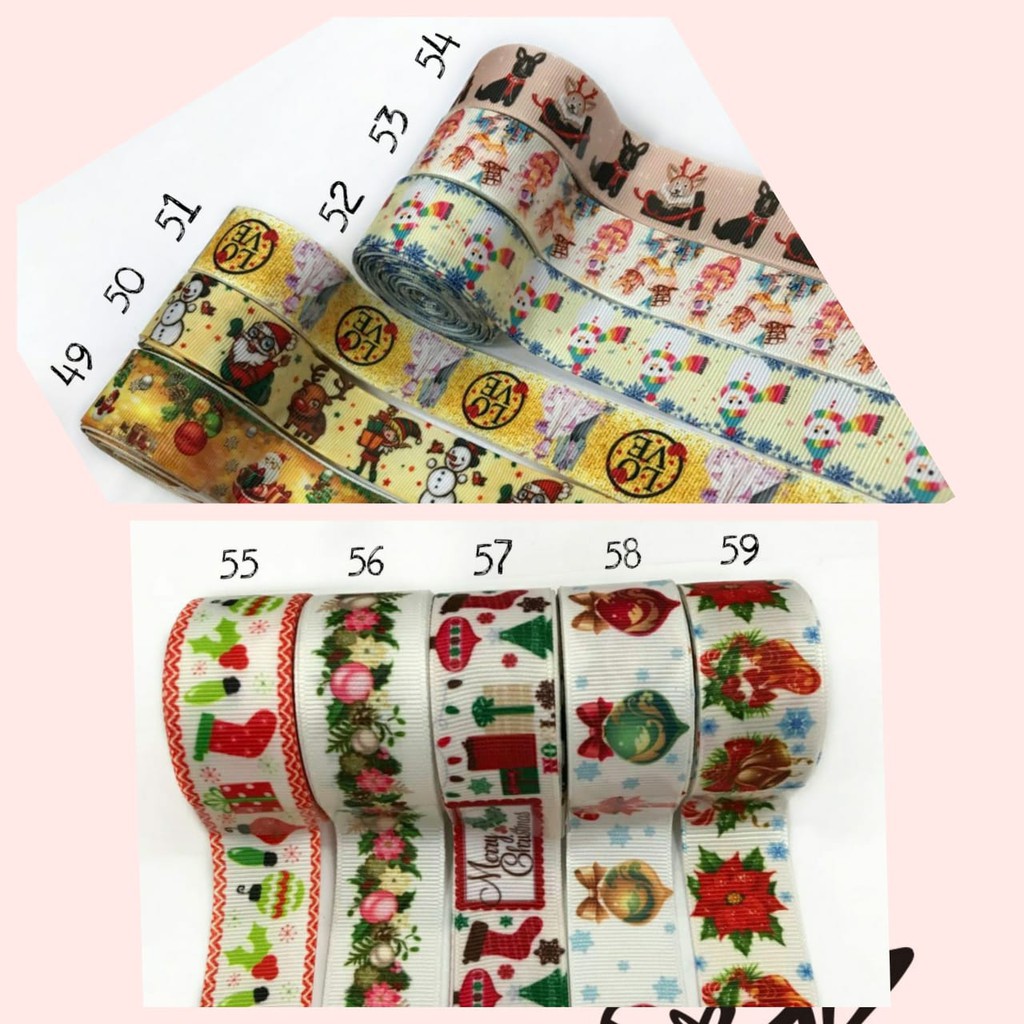 PITA KADO | PITA HAMPERS | PITA GROSGRAIN MOTIF NATAL 2,5 CM