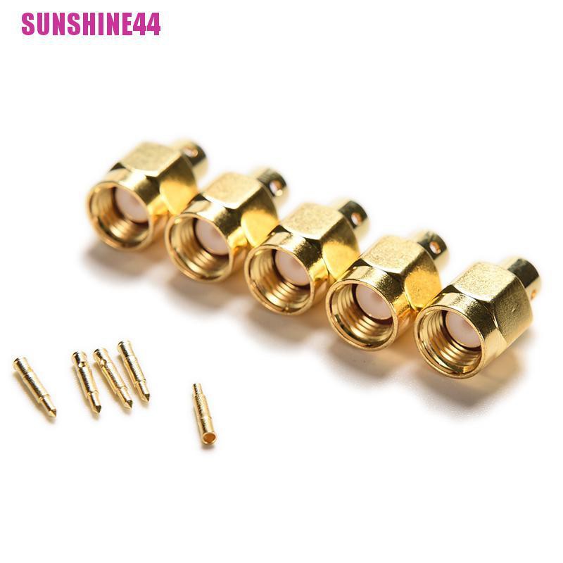 [SUN44] 5pcs SMA Male Plug Solder For Semi-Rigid RG402 0.141&quot; Cable RF Connector