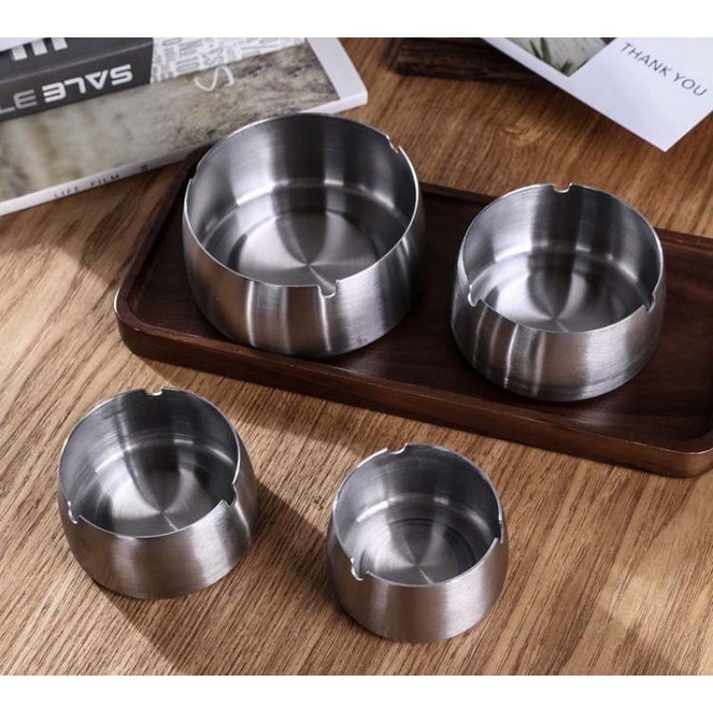 Asbak Stainless Tebal Dan Tinggi 5cm Ashtray