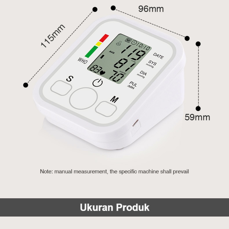 ITS Tensi darah digital otomatis akurat Gaya Lengan Sepenuhnya Otomatis Sphygmomanometer Monitor Tekanan Darah Tampilan LED besar  Sepenuhnya otomatis  alat tensi darah digital akurat lengkap ori