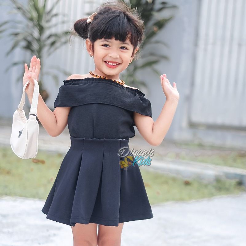 SET MAUDY-Setelan Rok Scuba dan Blouse Anak | Oneset anak perempuan