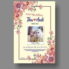 grosiramanah-Hadiah Pengantin Walldecor kado pernikahan souvenir wedding shabbychic kartun pengantin