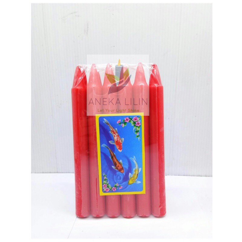 Lilin Merah Polos/ Lilin Ibadah (Isi 12 Pc)