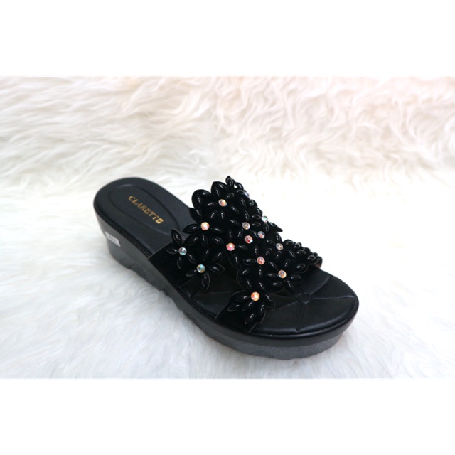 Sandal Selop Wedges Clarette 8003