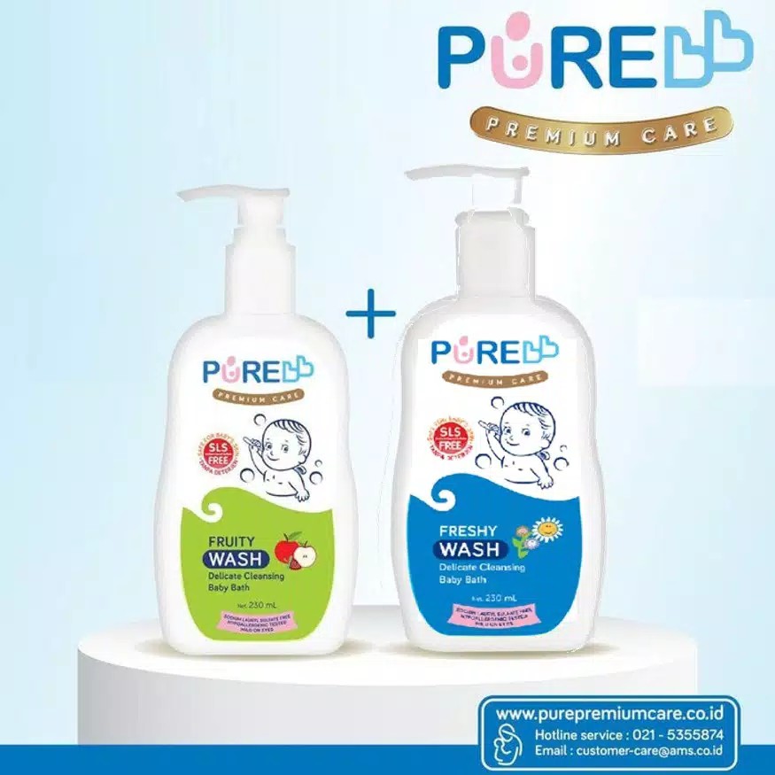 Pure Baby Wash 2 in 1  Sabun Mandi Bayi (Kulit Sensitif Aman) (BPOM)