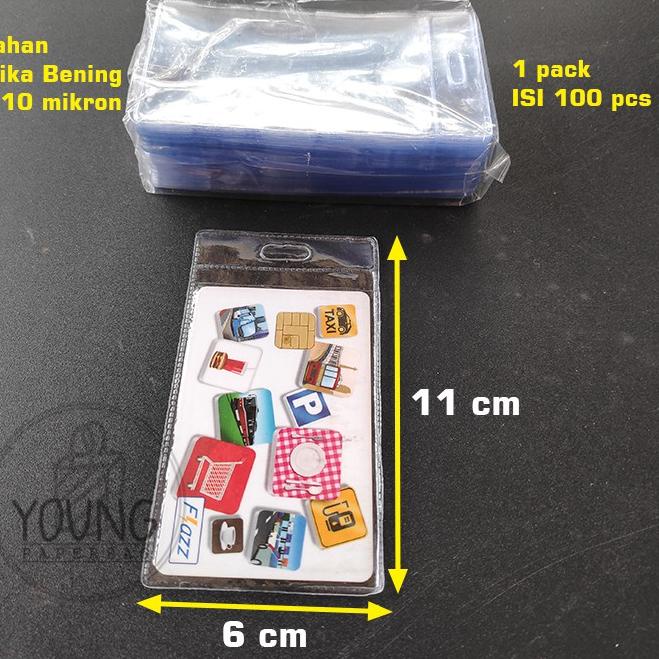 

NQSS Plastik eToll Mika / Cover Bening Kartu eToll / ATM / KTP / ID CARD 6x11 (1 PACK ISI 100) ㊟ 69