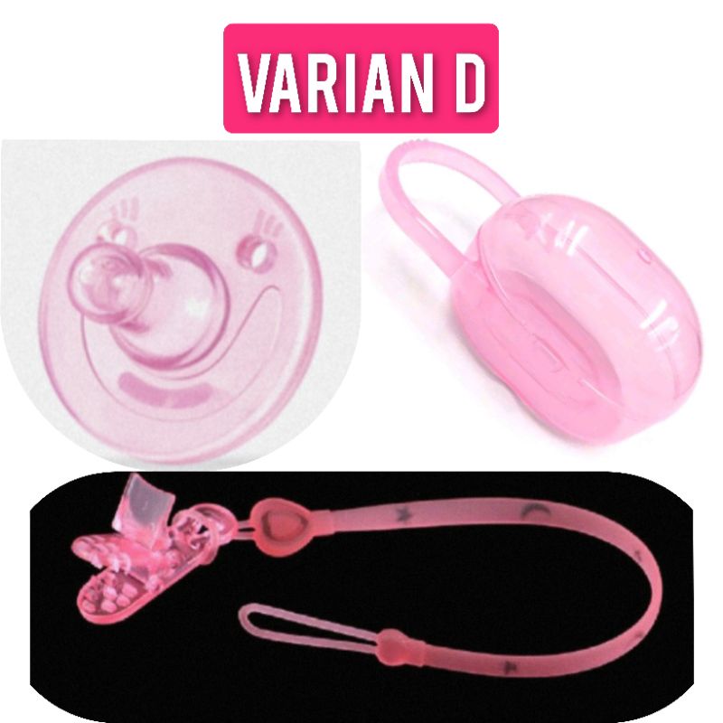 Dot Bayi Empeng Bayi Silikon 3 in 1 set orthodontics bpa free Dot Empeng Bayi Silikon with box and chain-VARIAN D