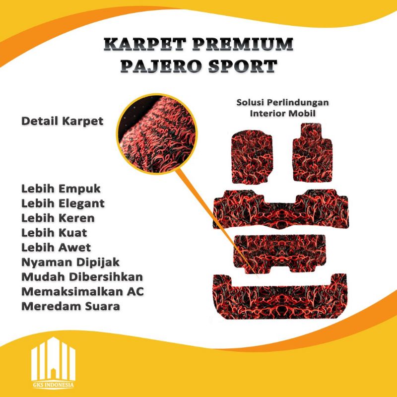 PRESTIGE KARPET MOBIL PREMIUM PAJERO SPORT FULL BAGASI COIL MAT  DOUBLE COLOURS