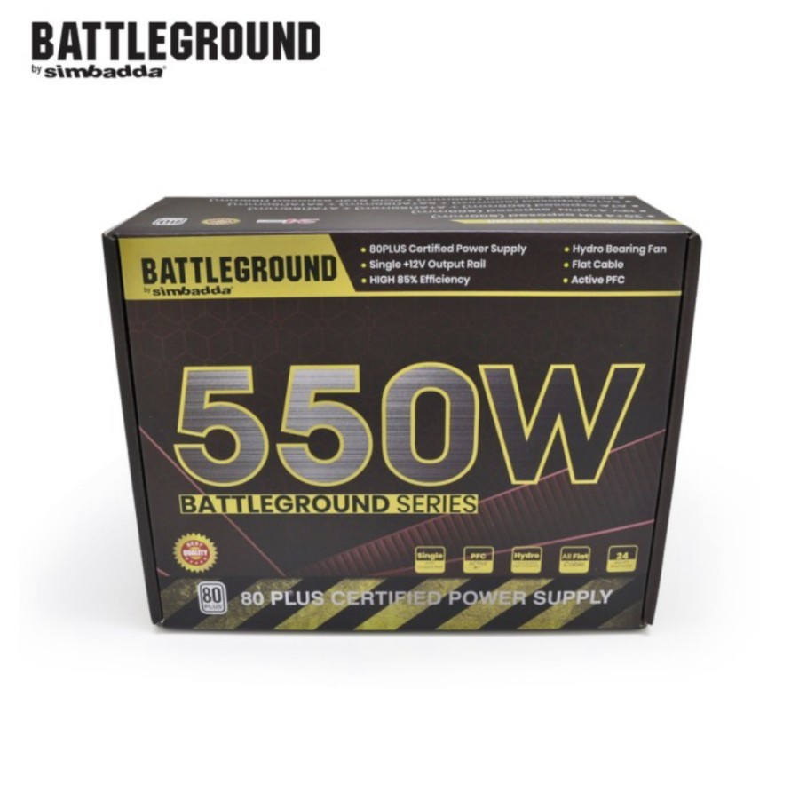Simbadda Power Supply Battleground 550W PSU 550W 80 PLUS BOX