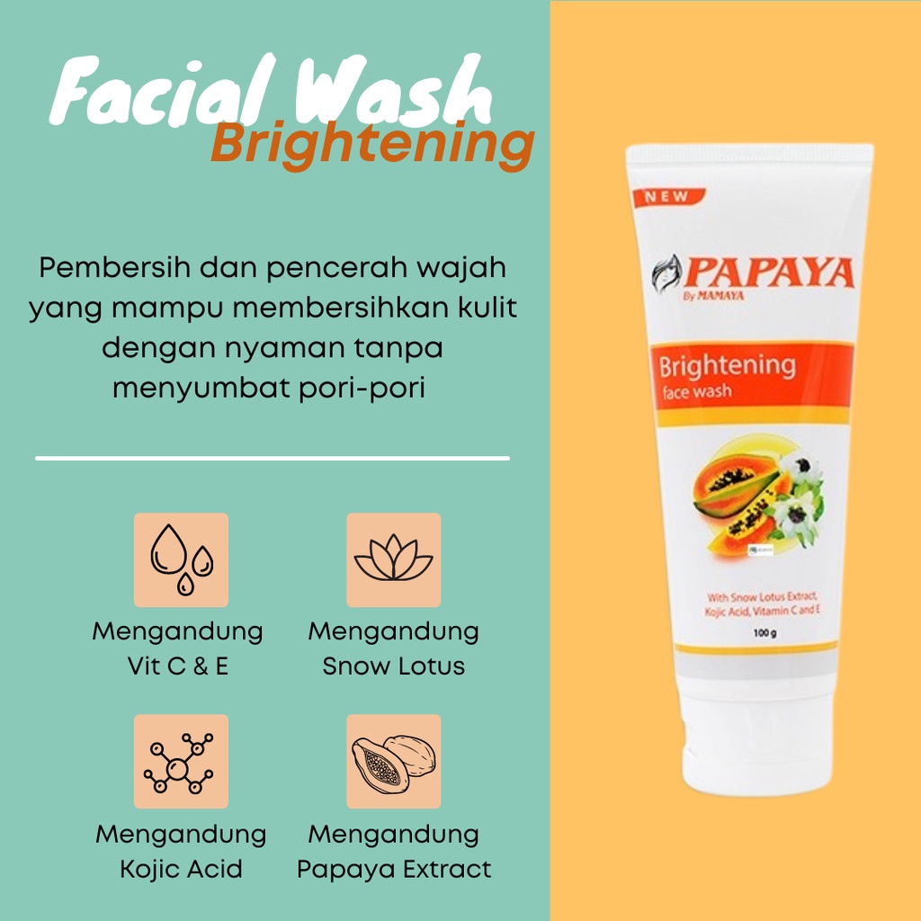 Sabun Papaya By Mamaya Facial Wash Acne Face Wash Brightening Sabun Muka Pepaya Cair Sabun Penghilang Jerawat BPOM