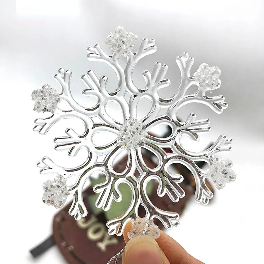 [Christmas Products]Christmas Clear Crystal Acrylic Ice Crystal Snowflake Christmas Tree decorations