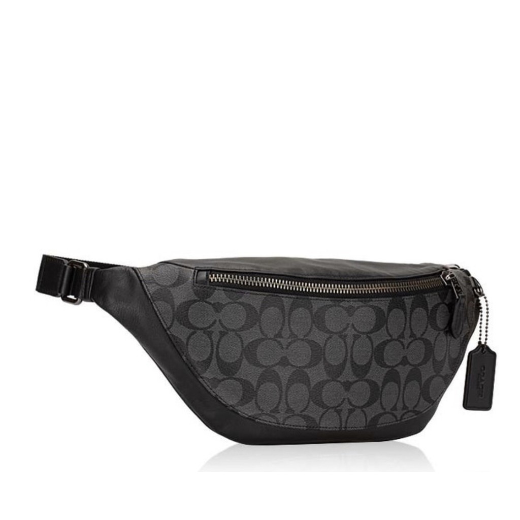 Coach Signature Warren Belt Bag Charcoal black - ORIGINAL 100%
