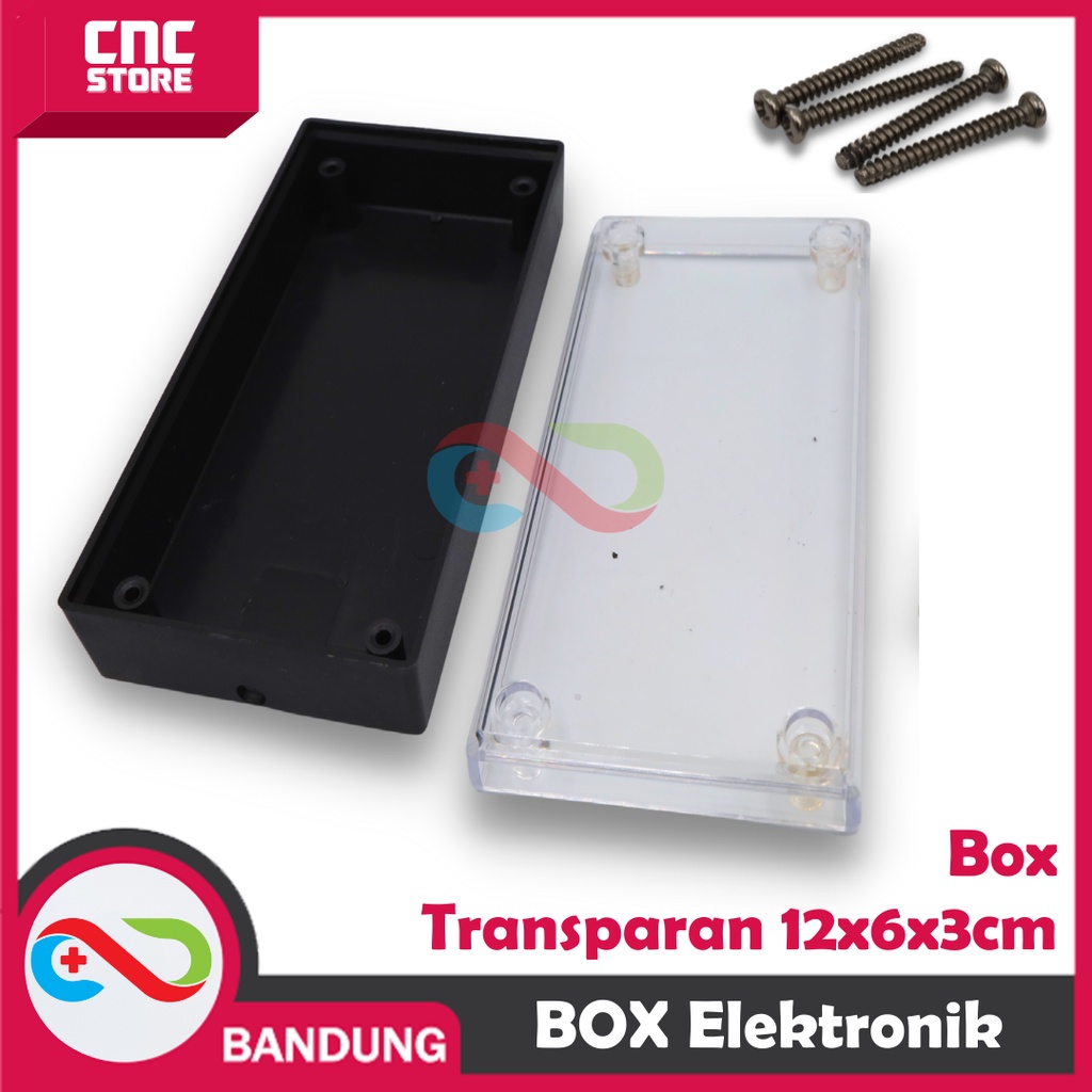 BOX TRANSPARAN BOX TOSO 60 LED 12X6X3CM KOTAK ELEKTRONIK BOX ELECTRONIC RANGKAIAN